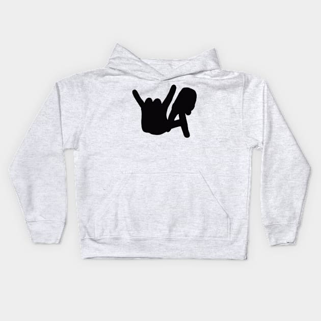 LA Rocks Silhouette, Black Kids Hoodie by Niemand